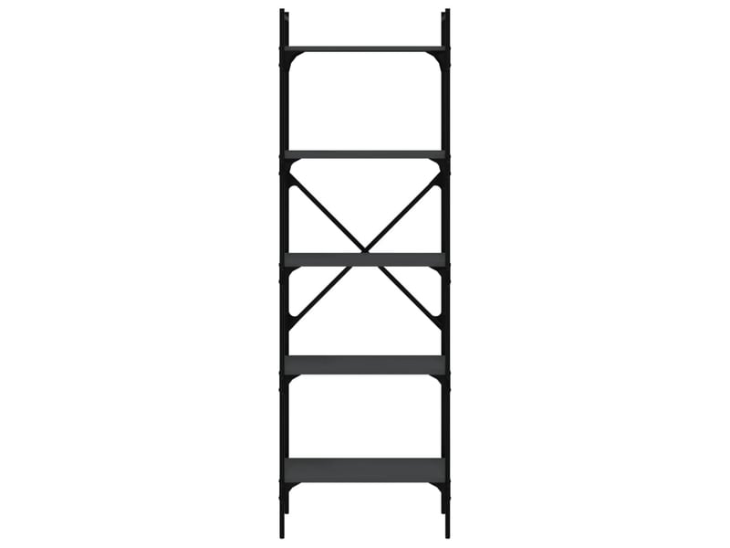  Bibliothèque à 5 niveaux, armoire à livres noir 56x31,5x174 cm bois d'ingénierie  - Conforama C
