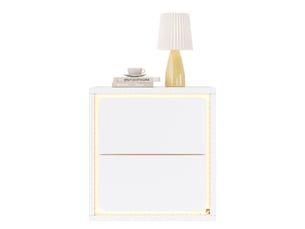 Table de chevet 45x35x47cm avec éclairage led multicolore réglable, 1 pièce