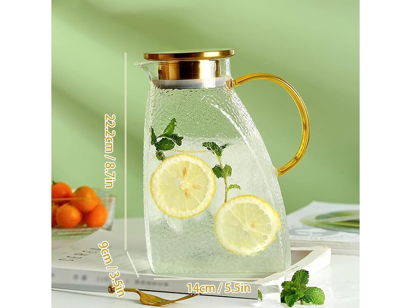  Carafe en verre borosilicate 1,8 l pour infuseur fruit,thé glacé,café chaud,lait  - Conforama B