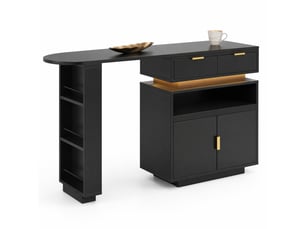 Îlot de cuisine extensible et rotatif avec rangement led evryae