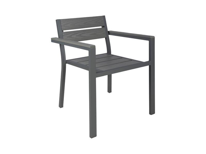  Lot de 2 fauteuils en aluminium et bois gris  - Conforama C