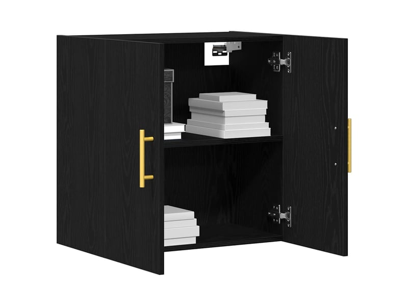 Meuble mural, rangement salon 60 x 31 x 70 cm bois d'ingénierie chêne noir shl3845 - Conforama C
