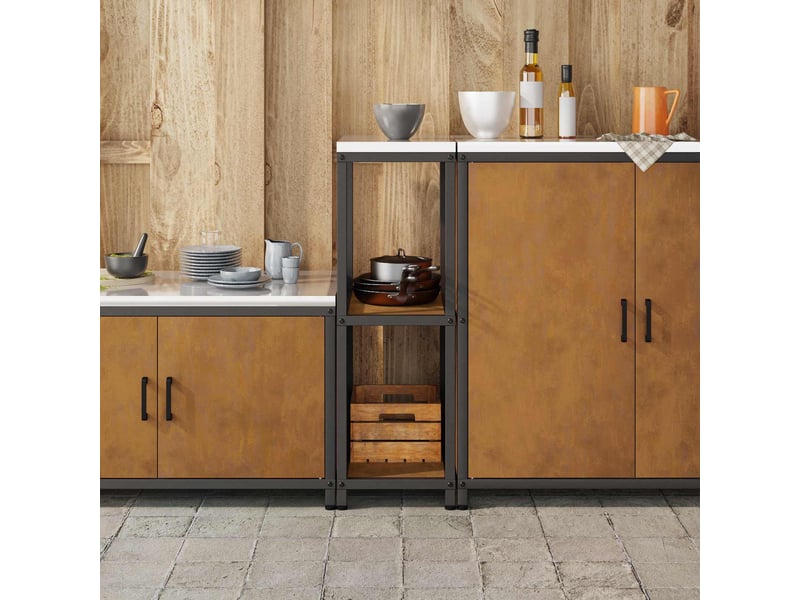 Étagère de cuisine, étagère de rangement hattem rouillé 30x50x92cm acier - Conforama D