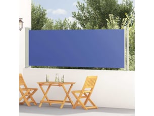 Auvent latéral rétractable, store latéral de patio 117x614 cm bleu