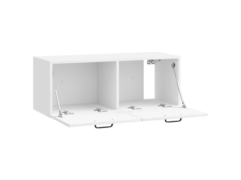  Meuble tv - banc tv - meuble de rangement mural montage mural blanc brillant 78,5 x 31 x 30 cm  - Conforama E