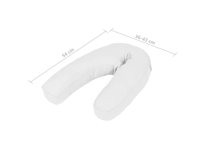  Coussin de grossesse, oreiller en forme de j 54x(36-43) cm blanc cf55257  - Conforama C