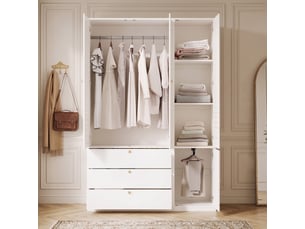 Porte armoire persienne <strong></strong> <strong></strong> coloris blanc largeur 135 cm