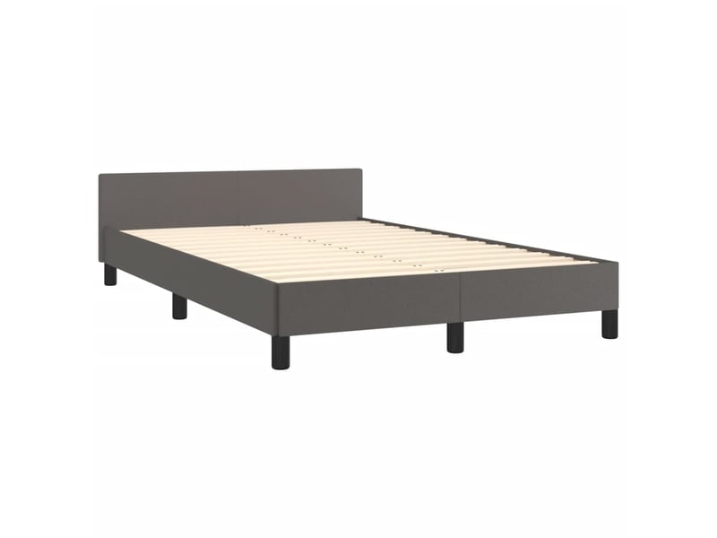  Lit double- lit adulte -  cadre de lit sans matelas gris 120x190 cm similicuir  - Conforama B