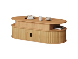Table basse 100x50x40 cm - éclairage led - grand rangement - réglable en hauteur - mdf - usage quotidien - design moderne - meuble de rangement - gris