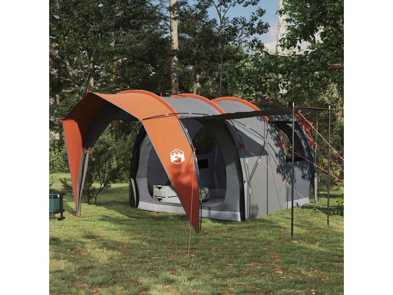 Tente tunnel, tente de camping 4 personne gris et orange shl806 - Conforama B