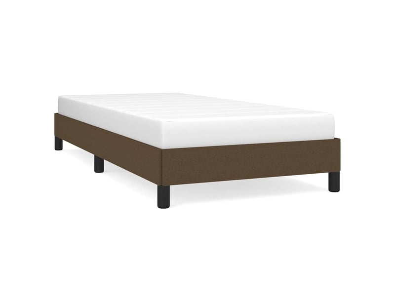  Lit simple- lit adulte -  cadre de lit sans matelas marron foncé 100x200 cm tissu  - Conforama A