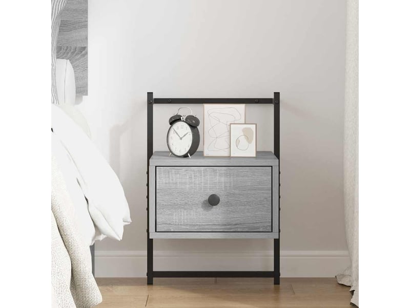  Table de chevet - cabinet de chevet - table de nuit murale sonoma gris 35x30x51cm bois d'ingénierie  - Conforama B