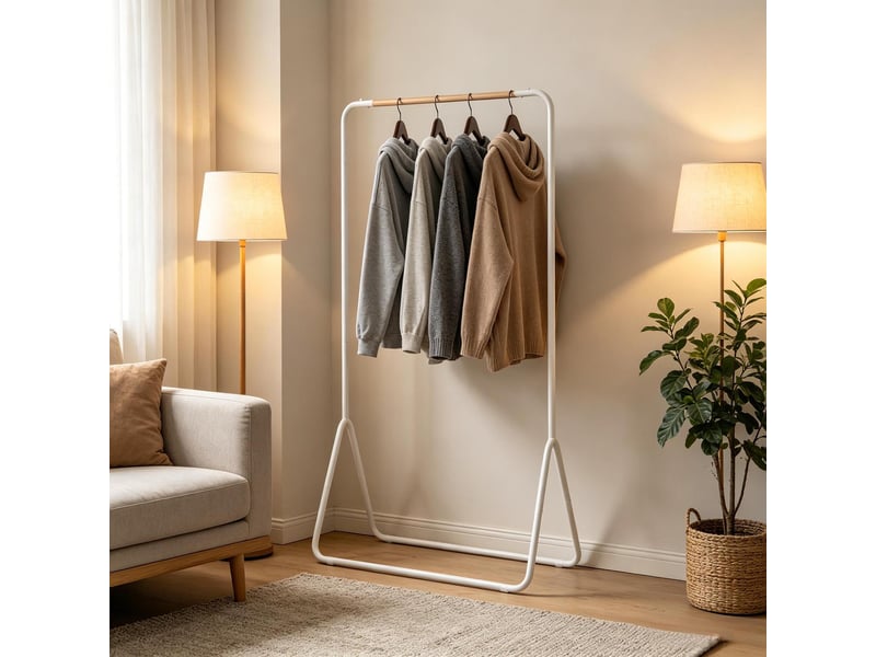  Portant à vêtements en métal blanc 80 x 47 x 146 cm T5828P519374 - Conforama D