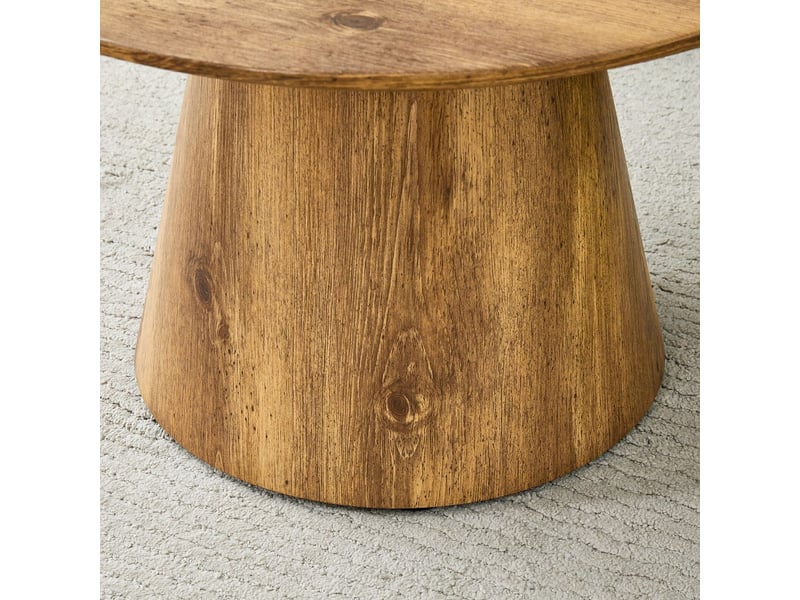  Table basse diamètre 60 cm forme ronde aspect bois naturel table de salon mdf film décor bois de qualité  - Conforama D