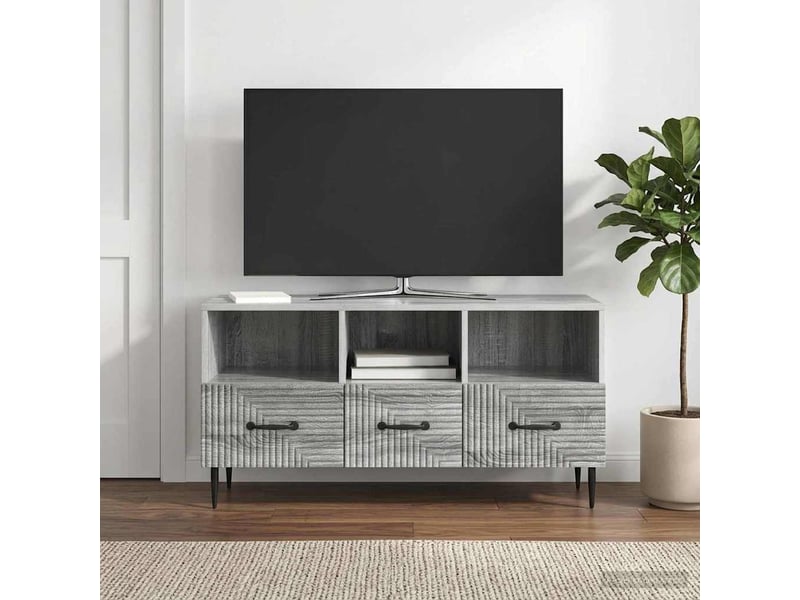  Meuble tv - banc tv - meuble de rangement sonoma gris 102 x 34,5 x 50 cm bois d'ingénierie  - Conforama D