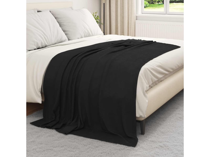 Plaid canapé noir 200x150 cm 0.42 kg polaire - Conforama C