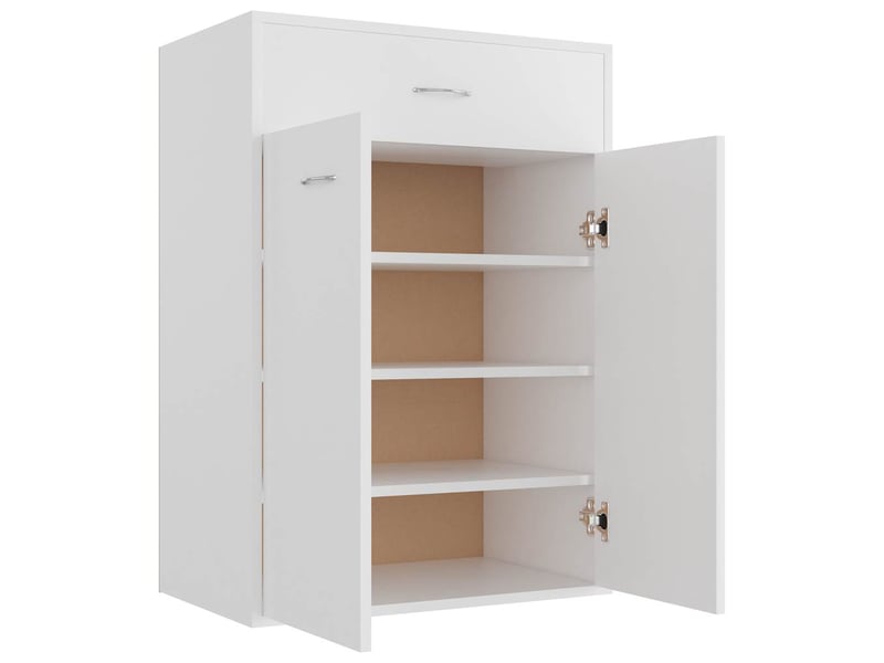  Meuble à chaussure | armoire à chaussures blanc 60x35x84 cm bois d'ingénierie  - Conforama C