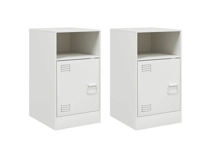  Lot de 2 tables de chevet - cabinet de chevet - table de nuit blanc 34,5x39x62 cm acier  - Conforama A