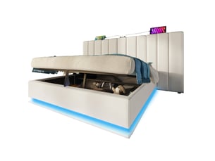 Lit coffre 180x200 cm OKWISH   coloris blanc