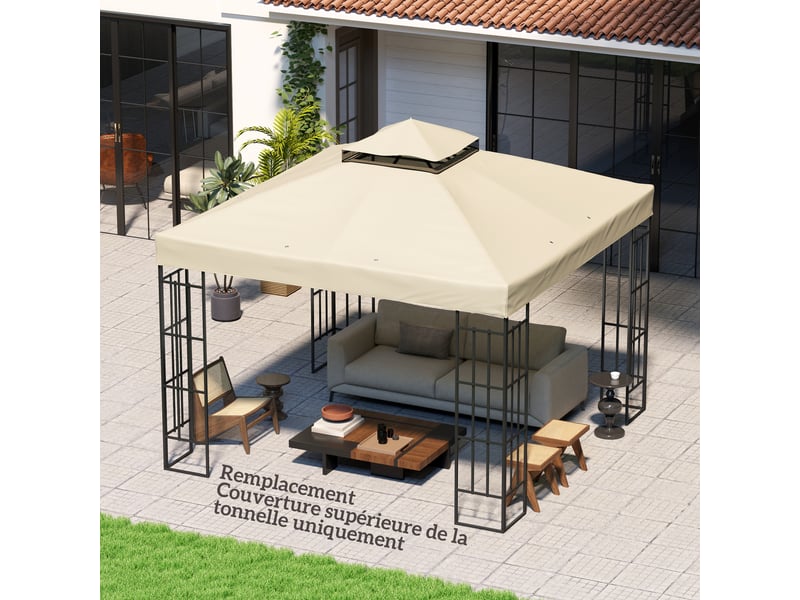 Toile de rechange, toile de remplacement 300x300cm crème - Conforama D