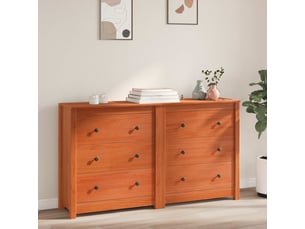 Buffet - bahut - meuble de rangement 2 pc brun 140 x 35 x 80 cm pin massif