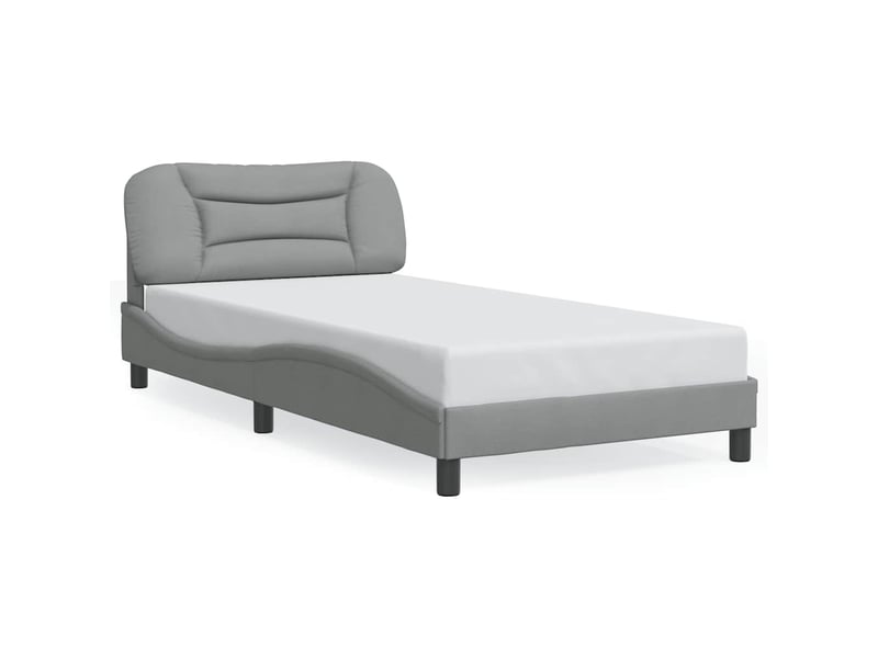 Lit simple- lit adulte - cadre de lit sans matelas hvar gris clair 100x200 cm tissu - Conforama A