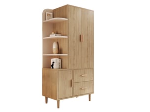 Armoire    2 tiroir(s)   coloris bicolore largeur 80 cm