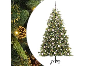 Sapin de noël artificiel, arbre de noël avec branches pliables et cônes 180 cm shl3483