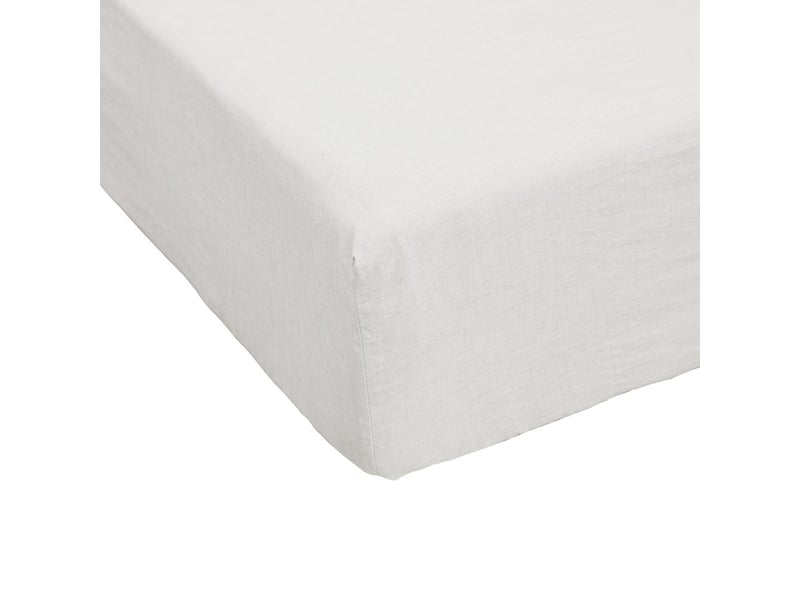  Drap housse 90x190+30 cm lin rosalie craie PD24888 - Conforama A
