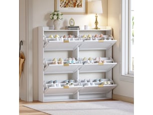 Meuble à chaussures 30 paire(s)  <strong>BGSRYAO</strong>  <strong></strong> coloris blanc