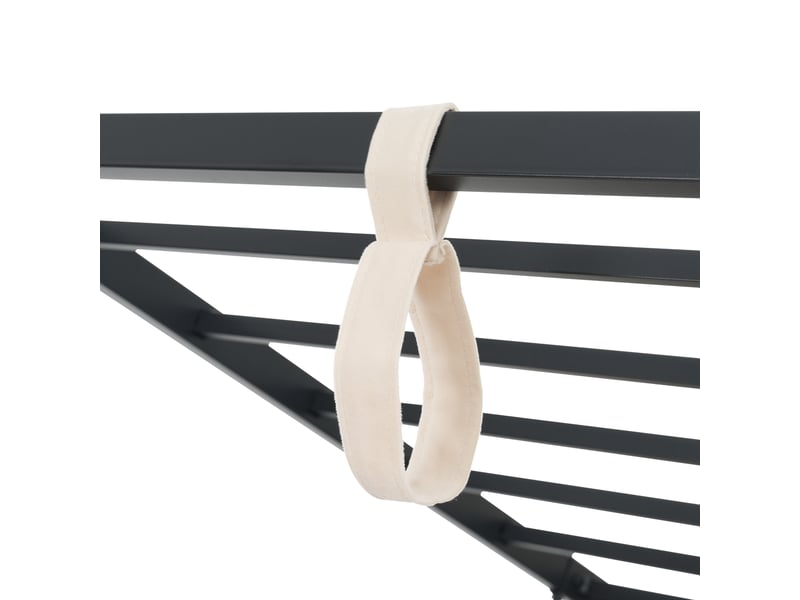  Lit coffre enfant 90x190 cm à barreaux, revêtement velours, beige, sommier en métal, sans matelas  - Conforama E