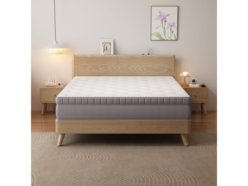 Matelas adulte 180x200 cm h25, ressorts ensachés 7 zones, mousse confort, blanc cassé, certifié oeko-tex®  - Conforama B