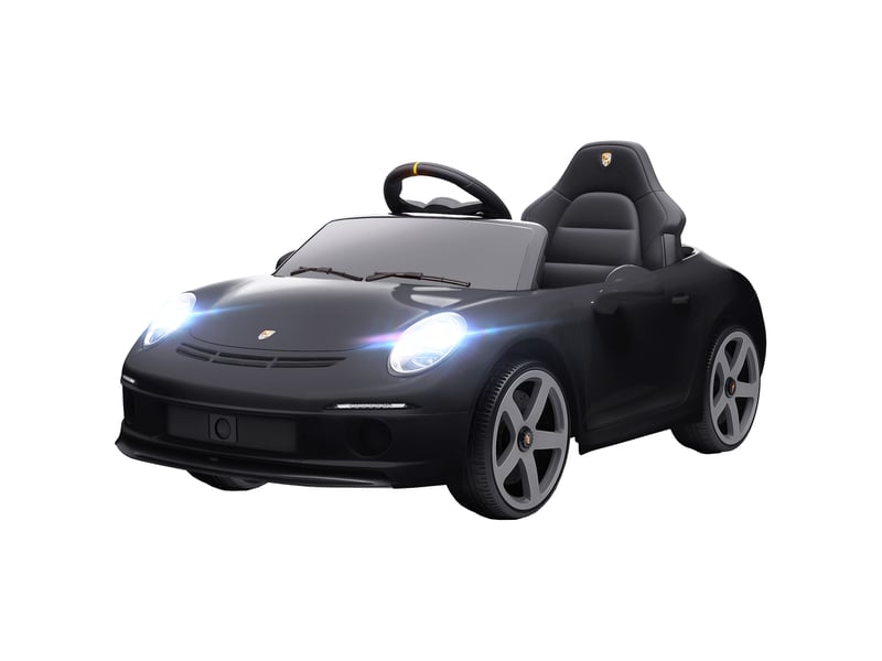 Voiture électrique pour enfants de 3 à 5 ans, télécommandée, avec musique, klaxon, port usb et ceinture de sécurité, noire. - Conforama B