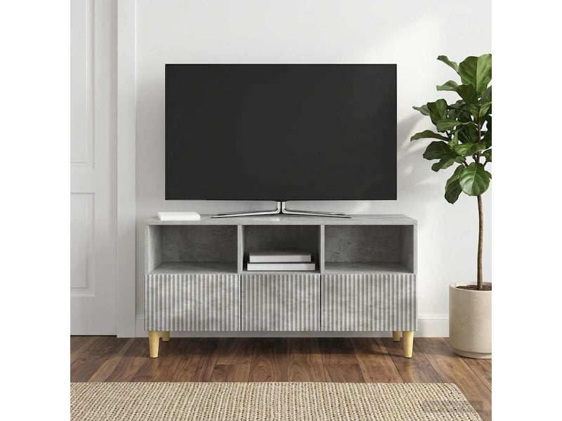  Meuble tv - banc tv - meuble de rangement 102 x 34,5 x 50 cm gris béton bois d'ingénierie  - Conforama B