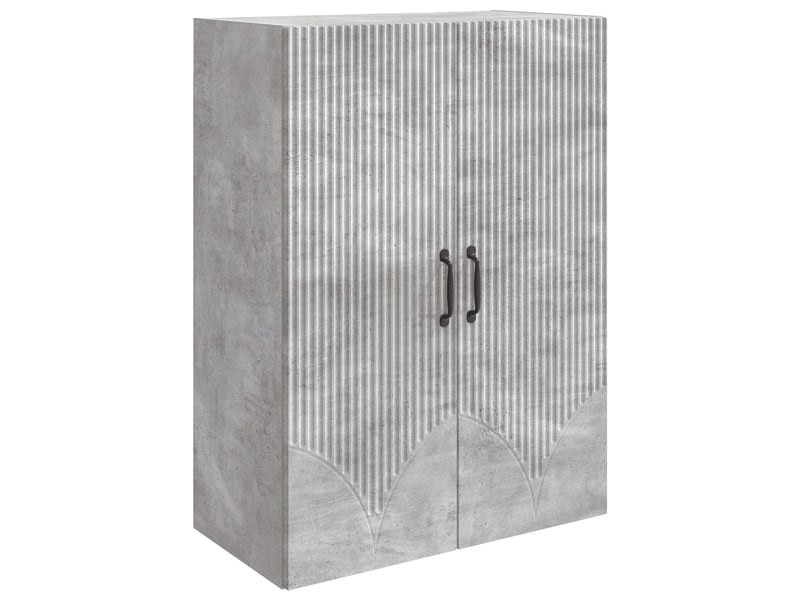  Armoire murale salon 66x34,5x90cm bois d'ingénierie gris béton shl7139  - Conforama A