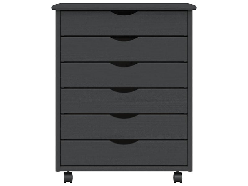  Armoire de rangement roulante avec tiroirs moss gris bois de pin solide shl4965  - Conforama E