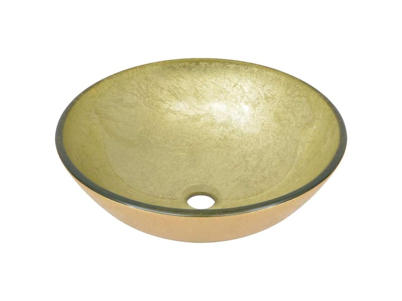  Lavabo de bain, vasque à poser avec robinet et drain à poussoir verre trempé cf65658  - Conforama D