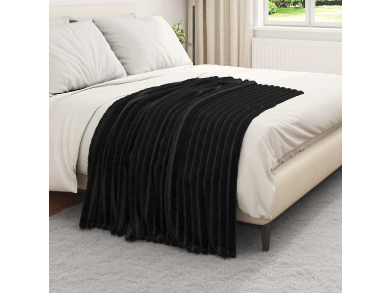  Plaid canapé noir 150x130 cm 0.45 kg polaire  - Conforama C