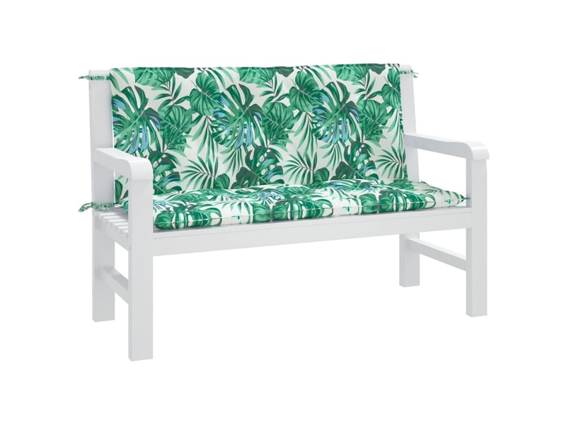 Lot de 2 coussins de banc de jardin, coussins d'assise motif de feuilles cf58665 - Conforama C