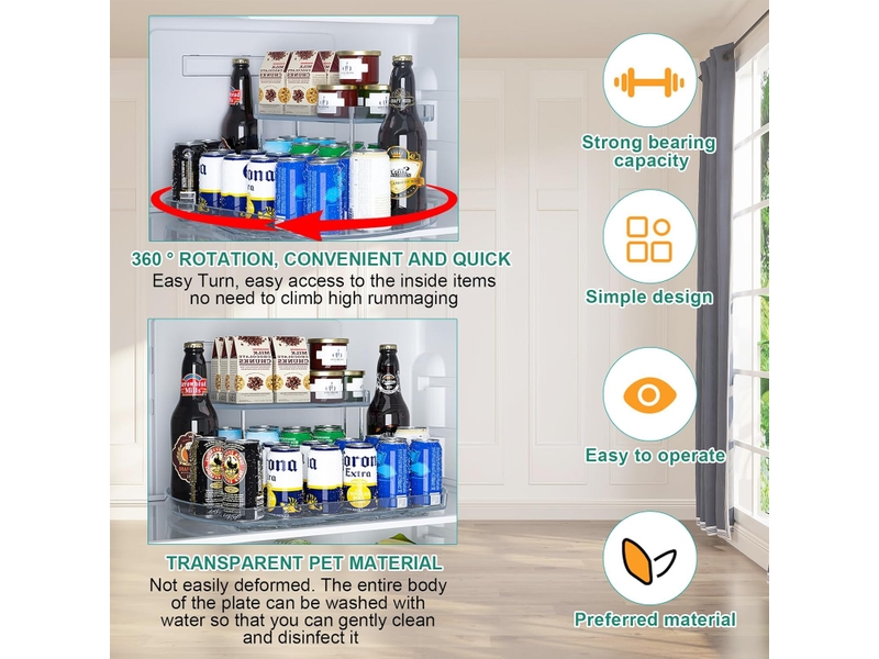 Plateau tournant épices 2 niveaux – organisateur pivotant 360°, rangement cuisine & salle de bain, plastique résistant - Conforama D