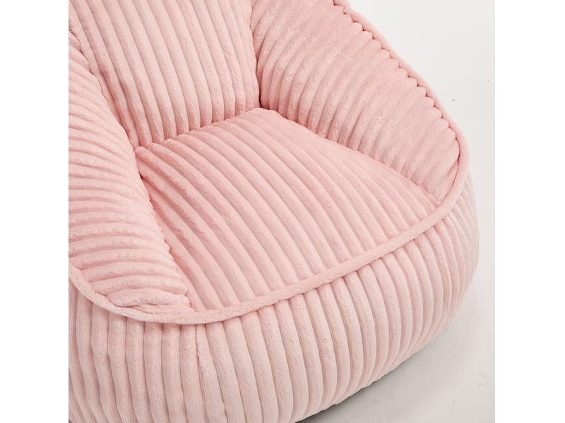  Pouf fauteuil confortable 92x98x73 cm, doux et moelleux, mousse à mémoire de forme, tissu chenille, rose  - Conforama E