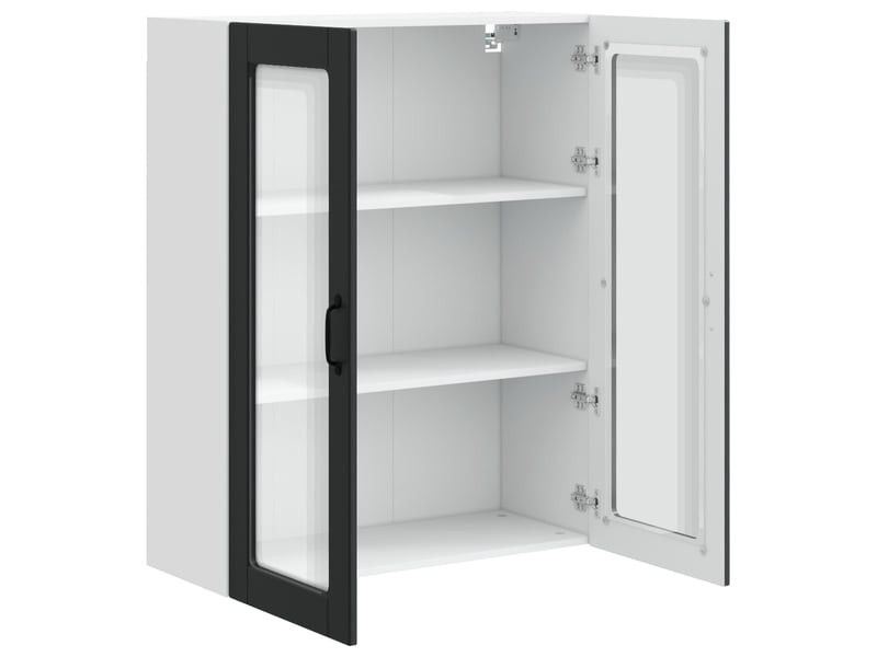  Meuble mural de cuisine, cabinet en verre mural noir 80x31x100cm shl8567  - Conforama E