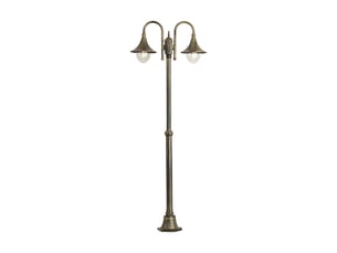 Lanterne d'extérieur classique noire et or antique 200 cm 2 lumières ip44 - daphne