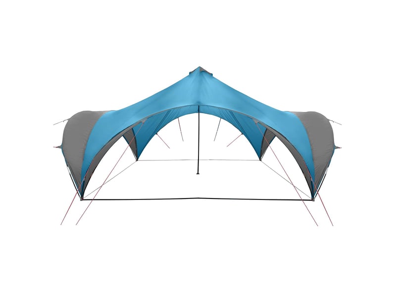Tente de fête, tente de camping bleu 600x600x400 cm polyester et acier - Conforama C