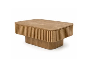 Table basse rectangulaire coloris naturel <strong>DESMIU</strong> <strong></strong> - 60 cmx98 cm