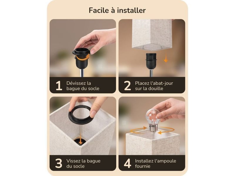  Lampe a poser tactile 2 pack beige avec variateur 30 70 100 usb a usb c e27 370618_AABJN35665_6_DROPFR - Conforama E