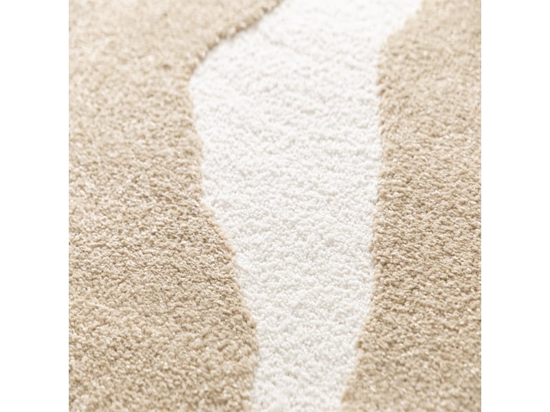  Tapis à reliefs doux à relief géométrique beige 160x230  - Conforama D