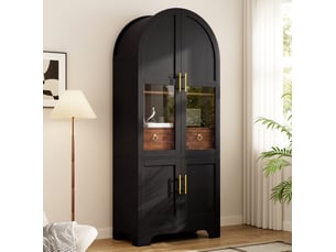 Buffet 4 porte(s)  1 tiroir(s) <strong>HAVRYA</strong> <strong></strong> - 76 cm coloris noir 