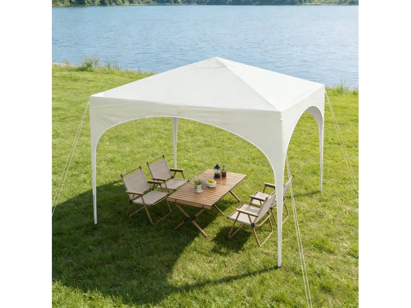  Tonnelle pliante 300x300 cm – beige – hauteur réglable, toile oxford 210d et sac de transport inclus  - Conforama E