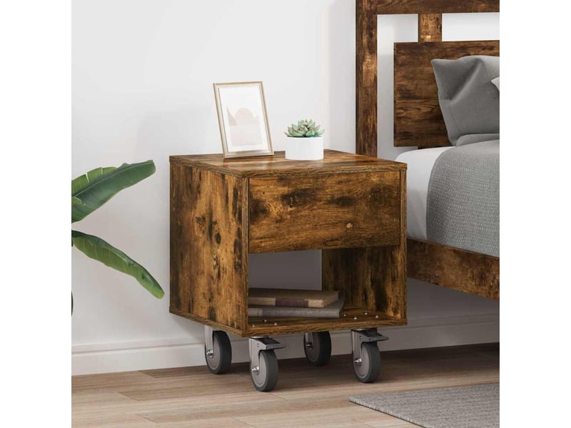 Table de chevet 2 pièces chêne fumé 40,5 x 40 x 48 cm - Conforama B
